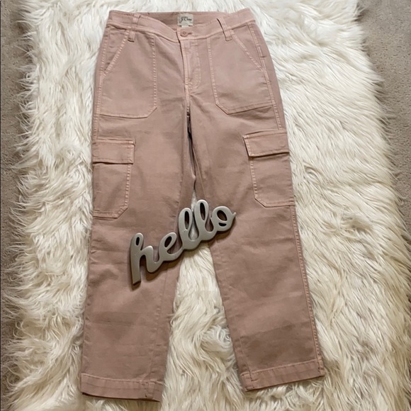 J.Crew Petite Pink Straight-leg Cargo Pants - Picture 3 of 12